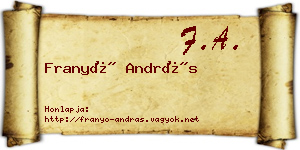 Franyó András névjegykártya