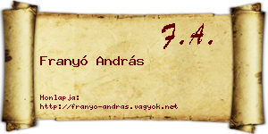 Franyó András névjegykártya