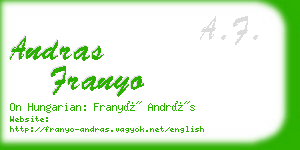 andras franyo business card